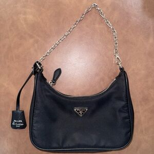 Elegant Black Nylon Shoulder Bag